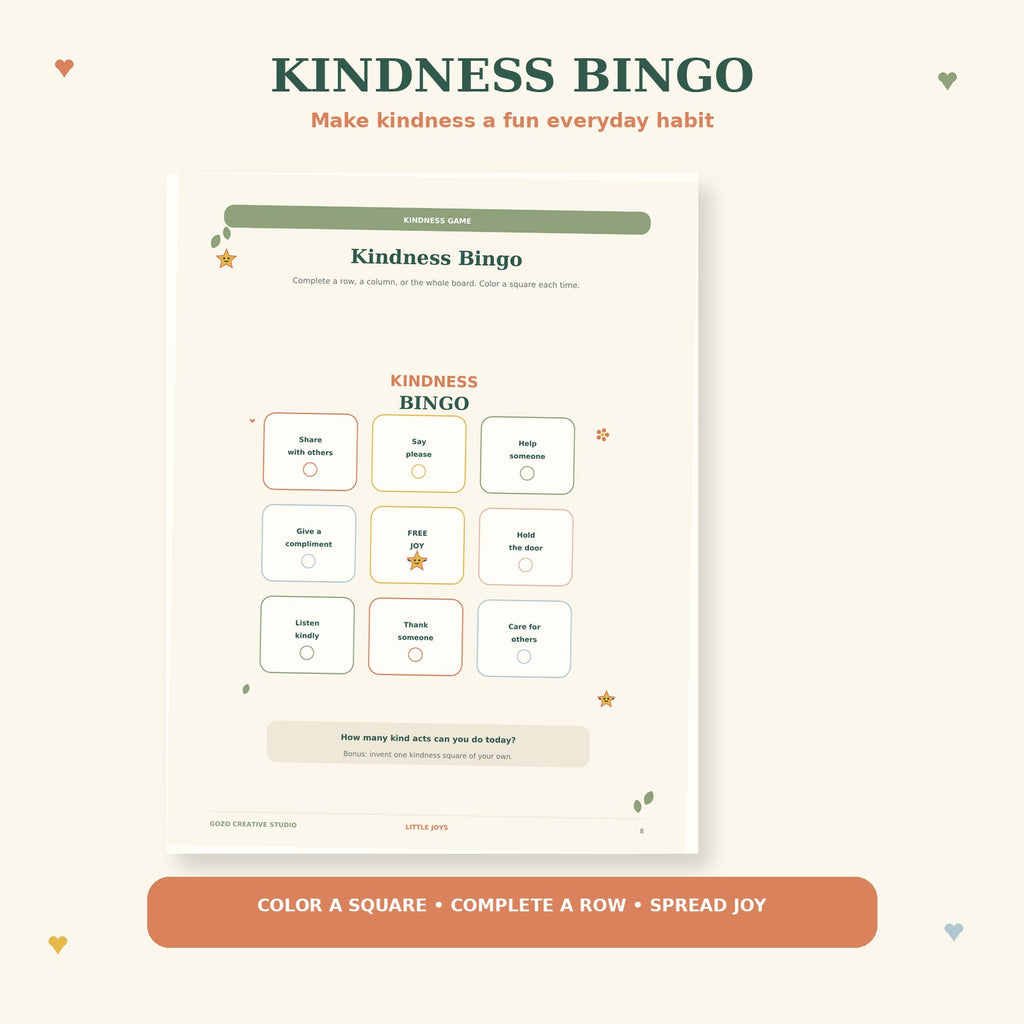 Little Joys Kids Activity & Kindness Bundle | 25-Page Printable PDF
