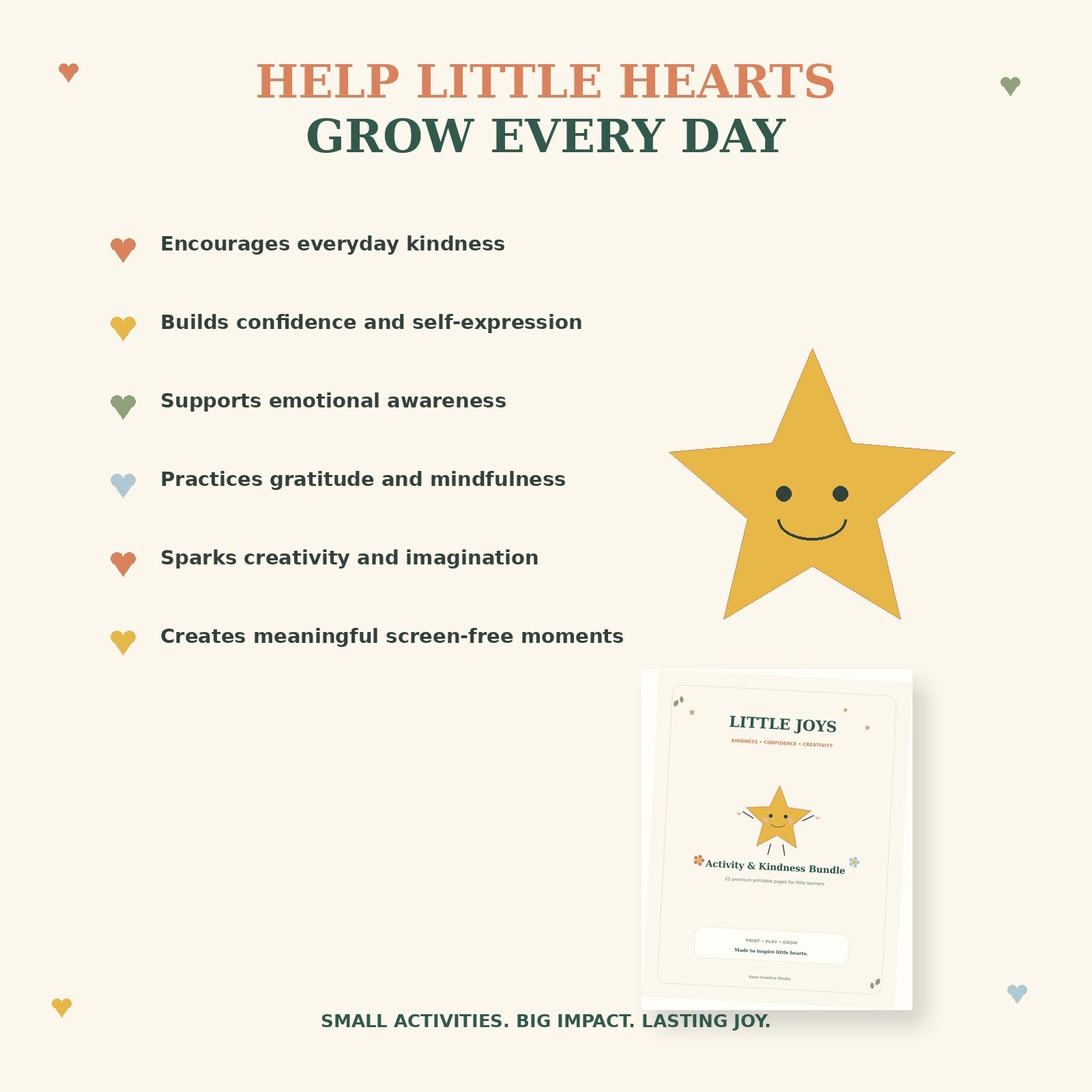 Little Joys Kids Activity & Kindness Bundle | 25-Page Printable PDF