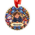 Personalized Photo Christmas Ornament – Custom Name Snowman Keepsake Gift for Kids