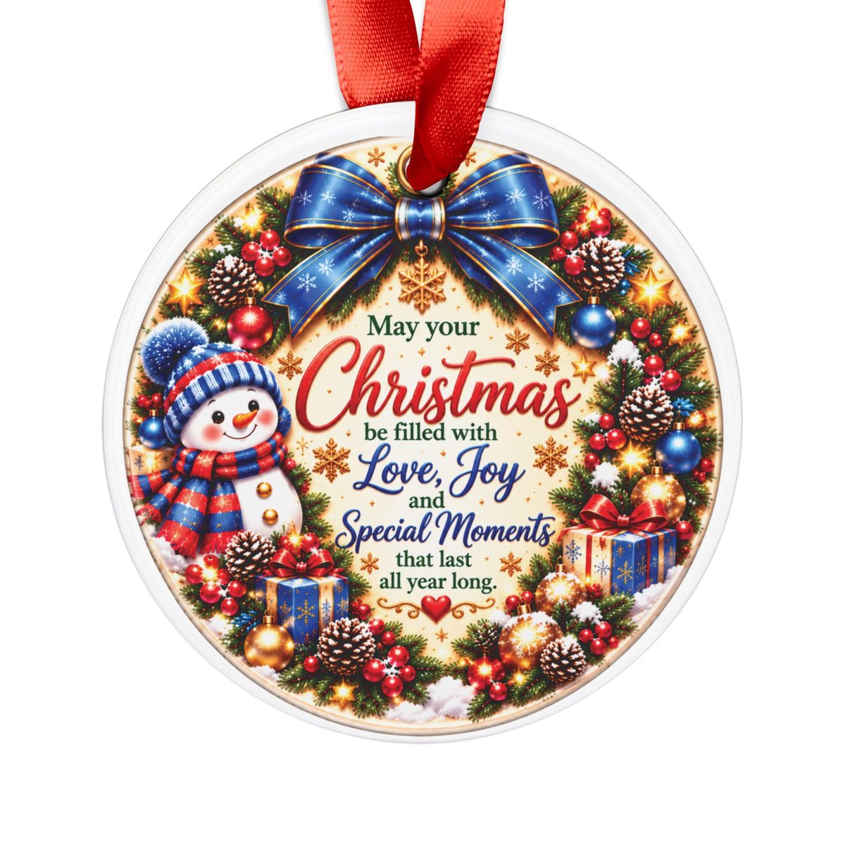 Personalized Photo Christmas Ornament – Custom Name Snowman Keepsake Gift for Kids
