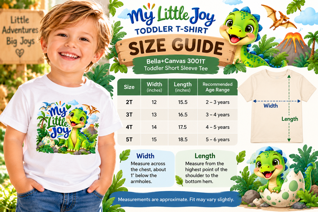 My Little Joy Dinosaur Toddler T-Shirt – Cute Dino Graphic Tee for Boys & Girls