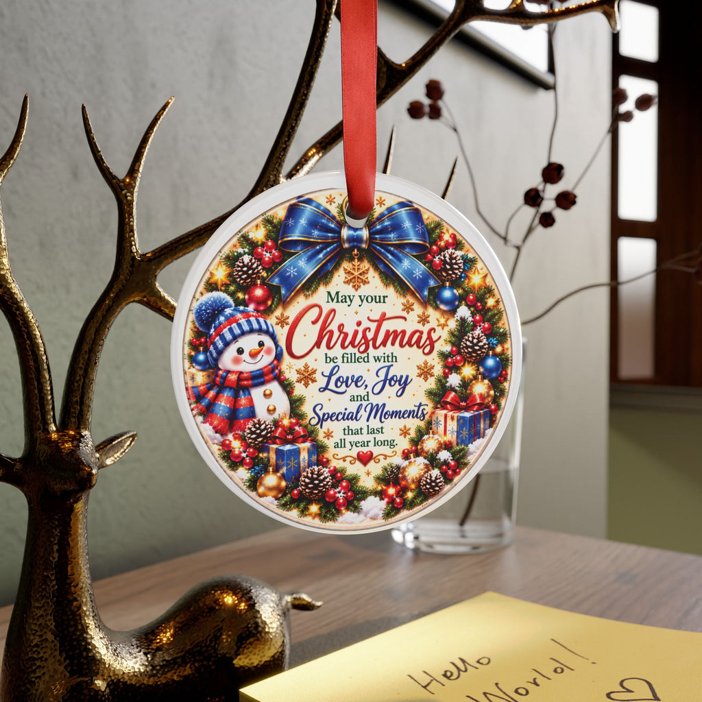 Personalized Photo Christmas Ornament – Custom Name Snowman Keepsake Gift for Kids