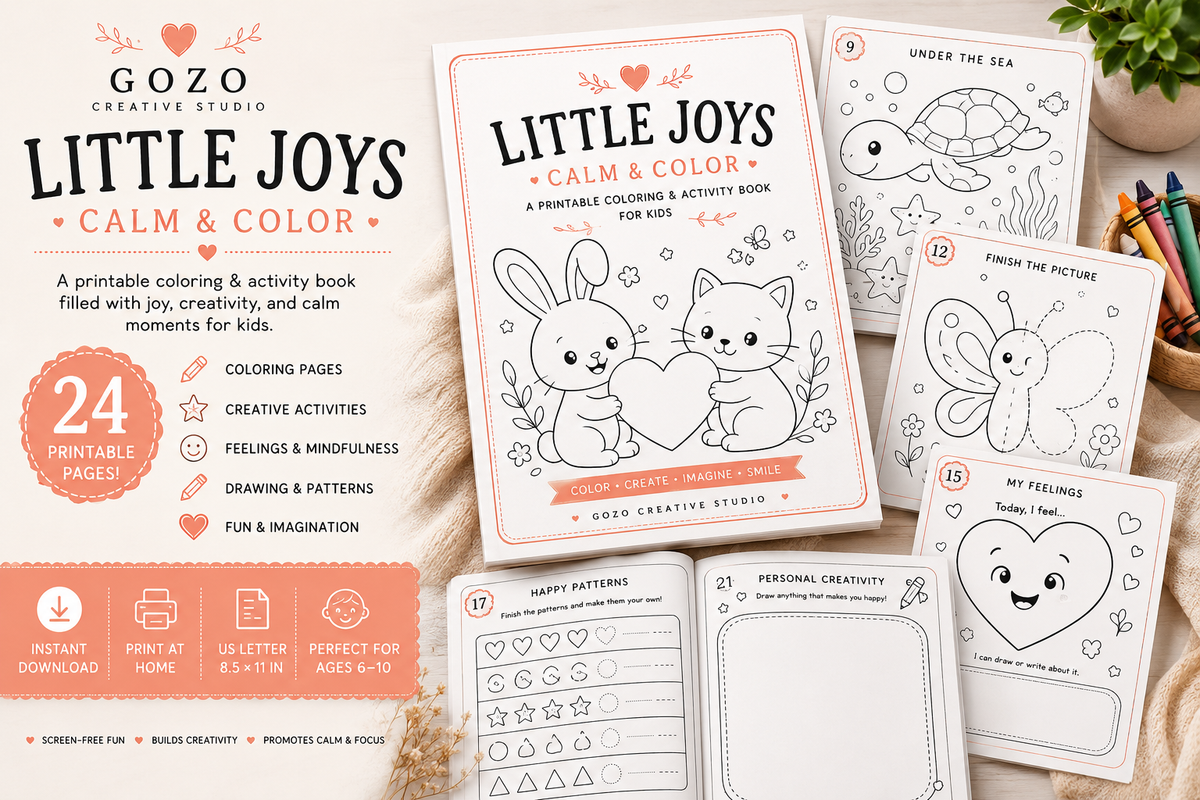 Little Joys: Calm & Color — Printable Coloring & Activity Book for Kids