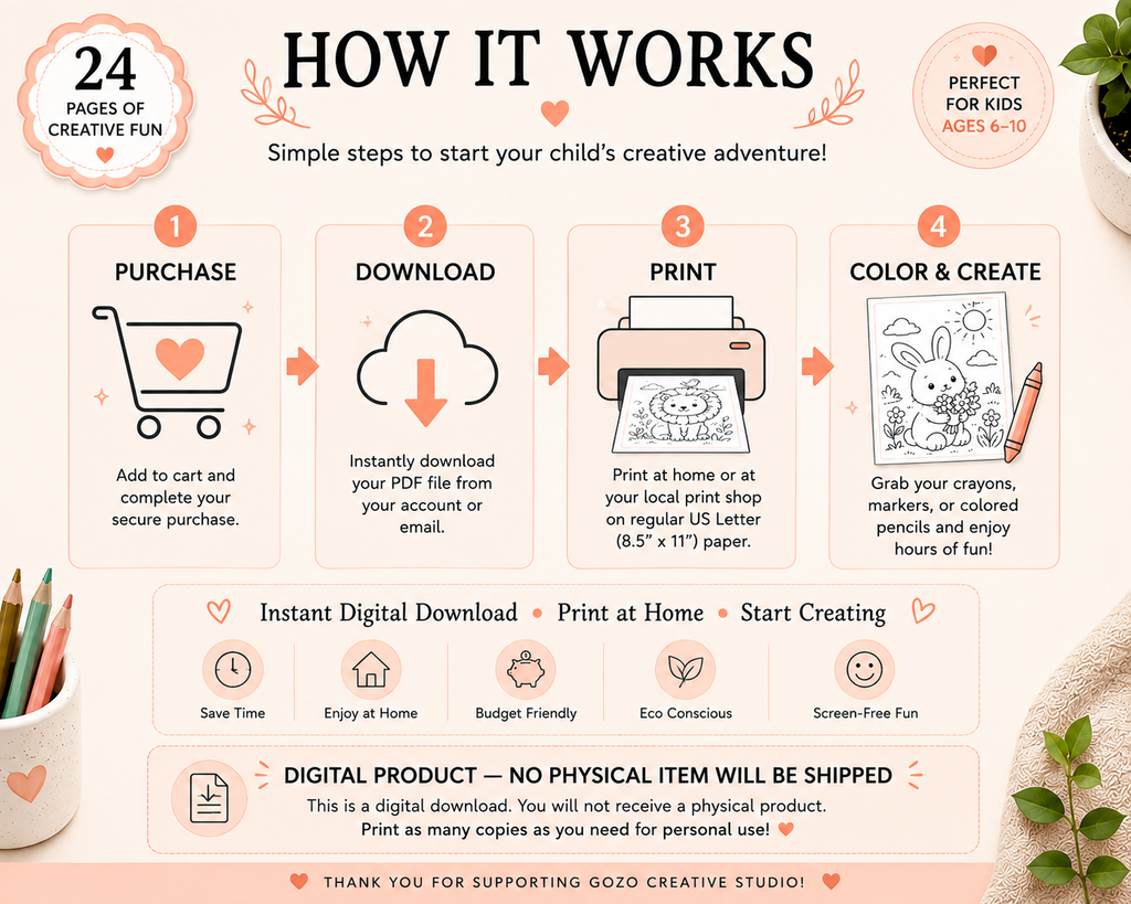 Little Joys: Calm & Color — Printable Coloring & Activity Book for Kids