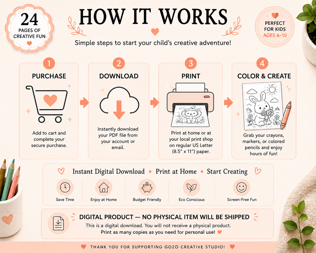 Little Joys: Calm & Color — Printable Coloring & Activity Book for Kids