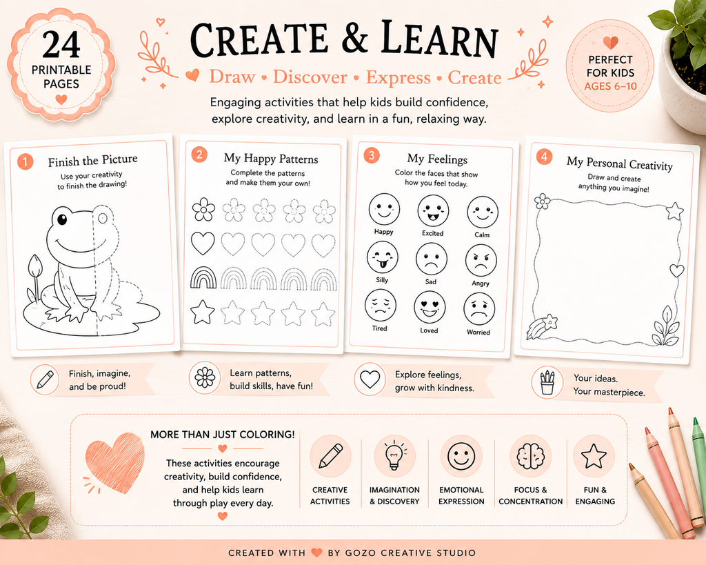 Little Joys: Calm & Color — Printable Coloring & Activity Book for Kids
