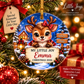 Little Joys personalized Christmas ornament for girls featuring Emma reindeer design